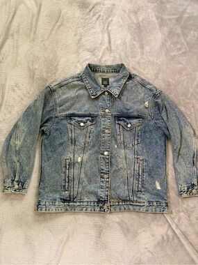 wild fable faded blue acid-wash denim jacket